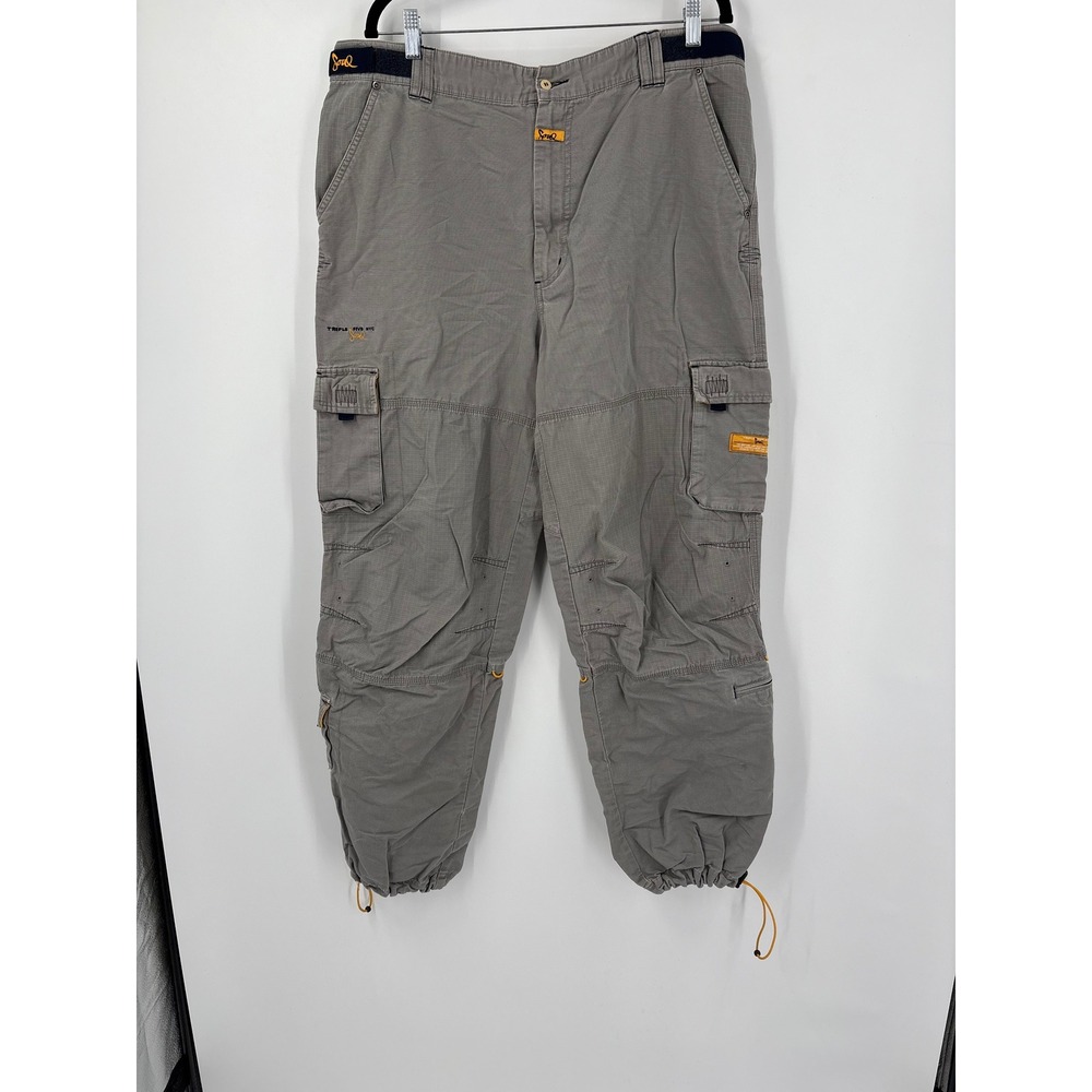 Vintage Triple Five Soul NYC Cargo Pants Mens 38 Grey Y2K Streetwear Ripstop